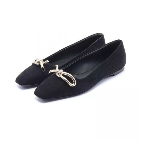 Salvatore Ferragamo ANNIE Flats 01H3887695766.5 Suede Black NEW Women 2 #6 1/2 - Picture 1 of 7